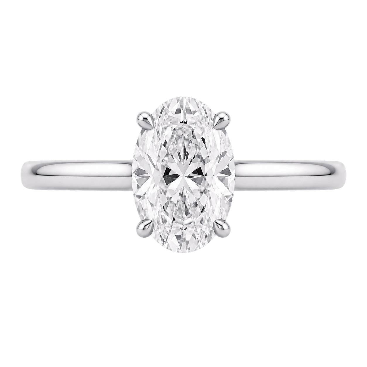 Clean solitaire: Oval brilliant · Classic solitaire · Platinum